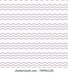 Monochrome seamless background. Abstract geometric vector pattern with horizontal gray zigzag lines on white backdrop. EPS10. Can be used as print on clothes or cover.