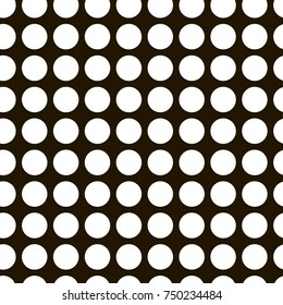 Monochrome seamless background. Abstract geometric vector pattern with white dots on black backdrop. EPS10. 