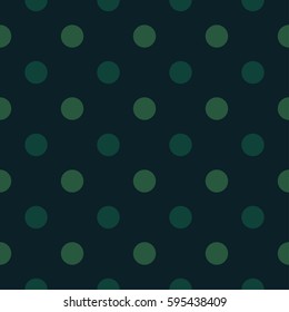 Monochrome seamless background with green circles