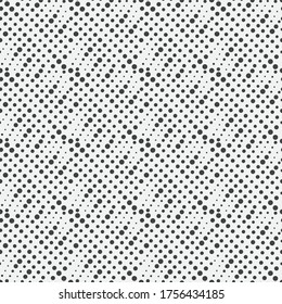 Monochrome seamless background vector. Modern minimalist texture in peas. Spotted abstract texture with small and larger dots. Graphic design of cover, wallpaper, poster, packaging.