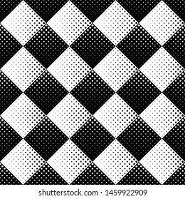 Monochrome seamless dot pattern background - abstract black and white vector illustration