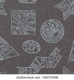 Monochrome seamless ethnic pattern. Decorative ornamental backdrop for fabric, textile, wrapping paper, card, invitation, wallpaper, web design