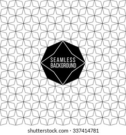 monochrome seamless fashion abstract black and white wallpaper or background with hipster label or badge for flayer poster logo or t-shirt apparel clothing print 