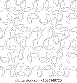 Monochrome seamless floral pattern. 