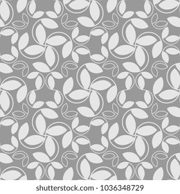 Monochrome seamless floral pattern. 