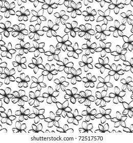 Monochrome seamless floral pattern