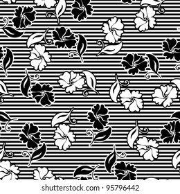 monochrome seamless floral patterns Vector backgrounds for textile desig
