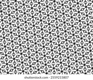 Monochrome seamless flower pattern, vector pattern illustration. Round floral petals for textile, fabric, clothing, quilts, blanket, curtains. Black and white background.