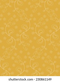 Monochrome seamless flowers vector background