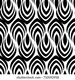 Monochrome seamless geometric pattern. Geometrical background with the effect of visual distortion. Vector illustration.
