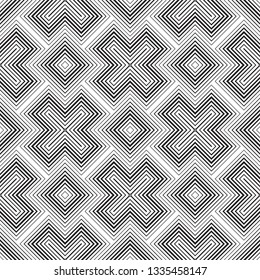 Monochrome seamless geometrical pattern. An abstract half tone background with thin lines. Vector graphics.
