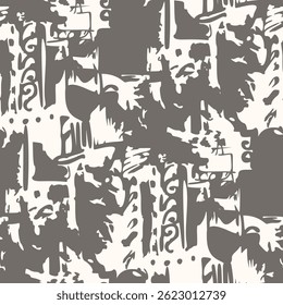 Monochrome seamless grunge pattern. Vector illustration