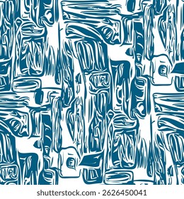 Monochrome  seamless grunge pattern. Vector illustration