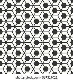 monochrome seamless hexagonal grid pattern.