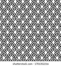 monochrome seamless pattern with abstract chain-mail in celtic style