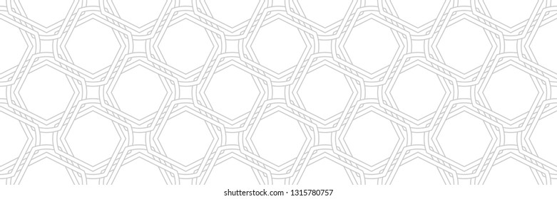 Monochrome seamless pattern. Abstract gray design on white background