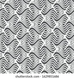 Monochrome seamless pattern. Abstract modern vector background. Simple geometric black and white models.