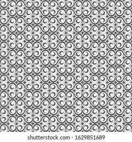 Monochrome seamless pattern. Abstract modern vector background with rombs, elips, arcs. Simple geometric black and white models.