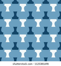 Monochrome seamless pattern with alternating geometric elements.
