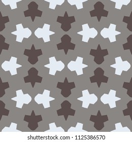 Monochrome seamless pattern with alternating geometric shapes.