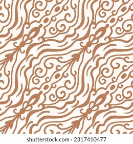 Monochrome  seamless pattern with arabesques  in a retro style. Vector illustration