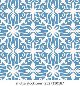 Monochrome  seamless pattern with arabesques  in a retro style. Vector illustration