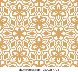 Monochrome  seamless pattern with arabesques  in a retro style. Vector illustration