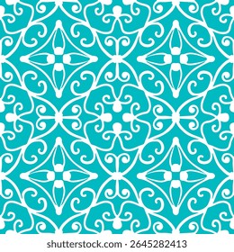 Monochrome  seamless pattern with arabesques  in a retro style. Vector illustration