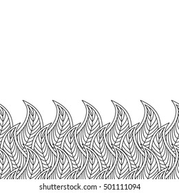 Monochrome seamless pattern background with abstract sea or ocean waves. Can be used for coloring book. Doodle Boho Style. Nature, Ornate, Decorative, Tribal, Abstract Pattern. Vector illustration.