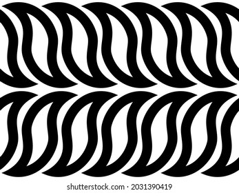 monochrome seamless pattern with black braided waves