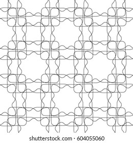 Monochrome seamless pattern, black chaotic spots, dotted lines stroke. Abstract endless texture. Design element for fabric, prints, cloth, textile, wrapping, decoration.
