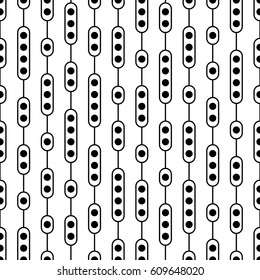 Monochrome seamless pattern. Black and white tileable wallpaper vector background.