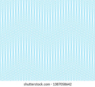 Monochrome seamless pattern. Blue on white. Geometric abstraction of the rings.