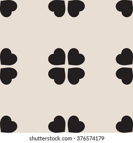 Monochrome seamless pattern with clover leaves, the symbol of St. Patrick's Day in Ireland. Texture for scrapbooking, wrapping paper, textiles, home decor,  website, web page, textile 