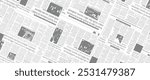 Monochrome seamless pattern with a collage of newspaper 