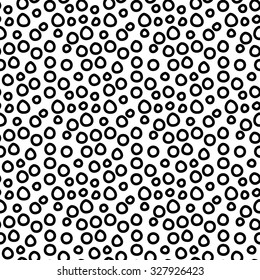 Monochrome seamless pattern of curves circles in black and white
