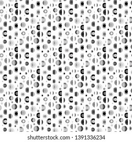 monochrome seamless pattern with different circles