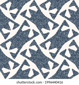 Monochrome Seamless pattern with dotted geometric drawing. Vector illustration