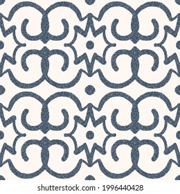 Monochrome Seamless pattern with dotted geometric drawing. Vector illustration