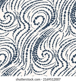 Monochrome Seamless pattern with dotted geometric drawing. Vector illustration