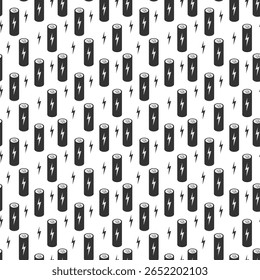 Monochrome seamless pattern for energy drinks and boosted vitality