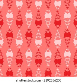 Monochrome seamless pattern with ethnic geometric ornament.