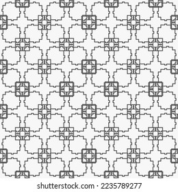 Monochrome seamless pattern with ethnic geometric ornament.