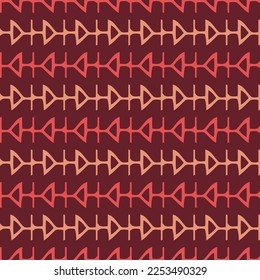 Monochrome seamless pattern with ethnic geometric ornament.