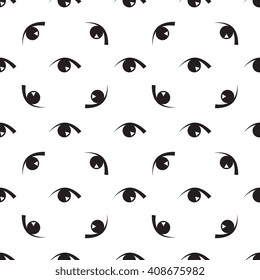 Monochrome seamless pattern with eyes. eye icon vector abstract, eye icon vector pattern, eye icon vector illustration, eye icon vector trendy, eye icon vector design, eye icon vector seamless pattern