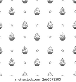 Monochrome seamless pattern featuring festive Christmas details. Great for winter projects, textile, wrapping paper, and holiday graphics
