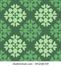 Patrón monocromo sin fisuras con ornamento geométrico floral.