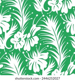 Patrón monocromo sin costuras con flores.  Ilustración vectorial