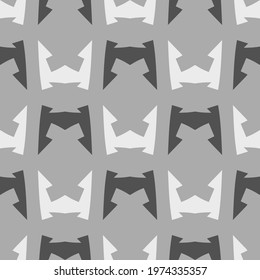 Monochrome seamless pattern with geometric elements.