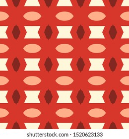 Monochrome seamless pattern with geometric ornament.